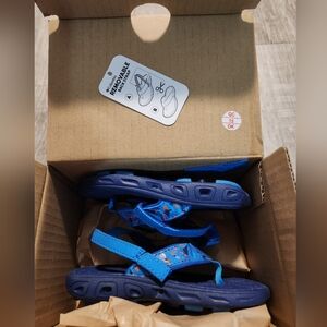 Columbia Blue Toddler Sandals with Light Blue and Navy Accents